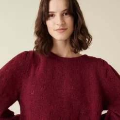 Maison Montagut Pulls>Pull A Jeux De Point Fantaisie En Mohair - Camelia