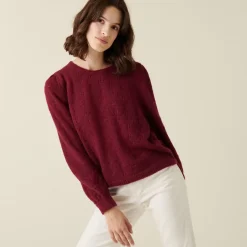 Maison Montagut Pulls>Pull A Jeux De Point Fantaisie En Mohair - Camelia