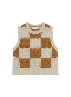 Maison Montagut Pulls>Pull Ajoure Sans Manches En Laine Cocon - Geva