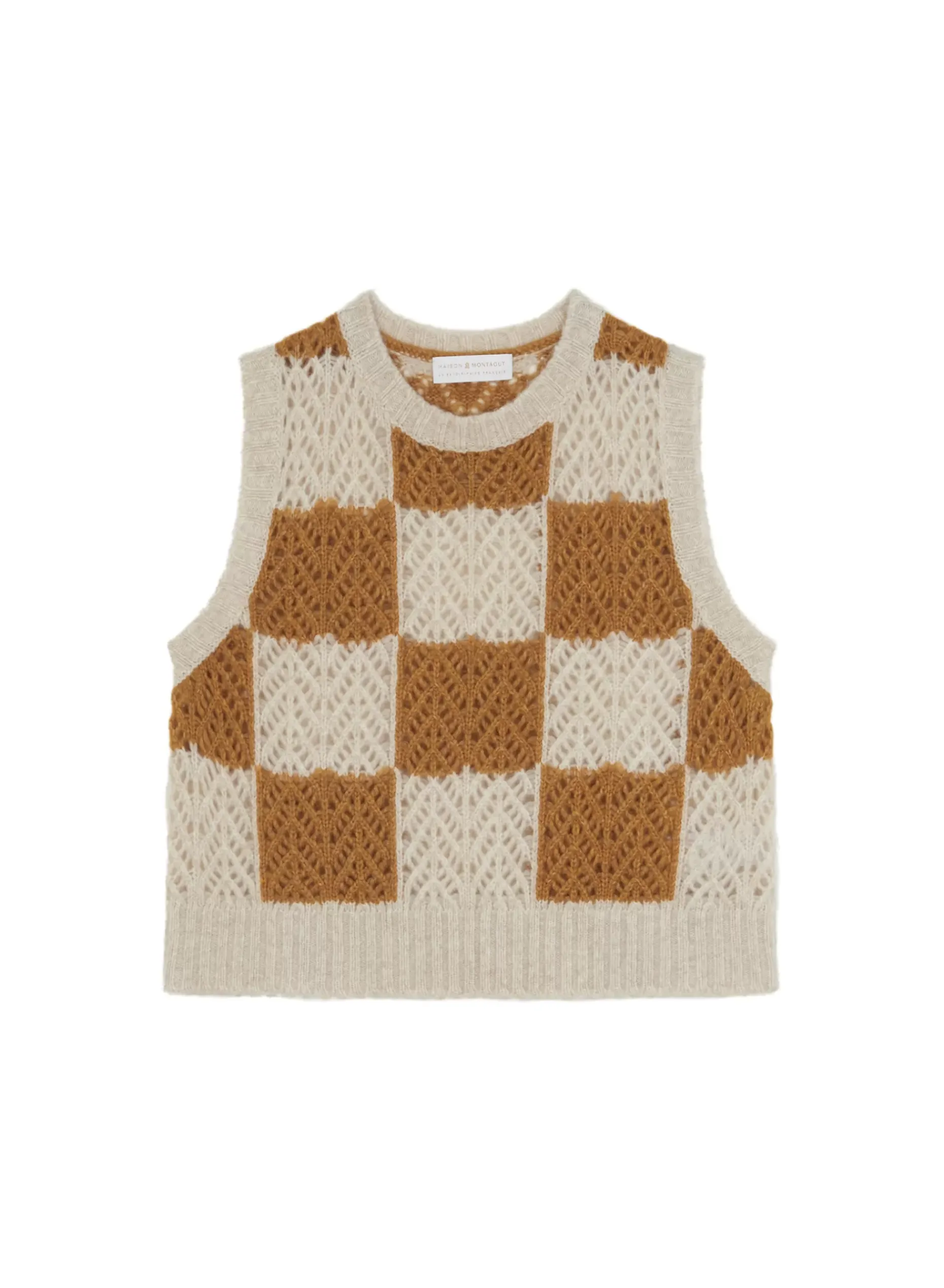 Maison Montagut Pulls>Pull Ajoure Sans Manches En Laine Cocon - Geva