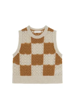 Maison Montagut Pulls>Pull Ajoure Sans Manches En Laine Cocon - Geva