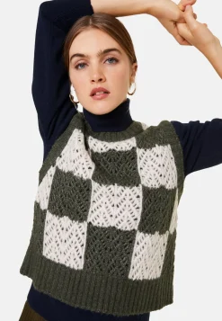 Maison Montagut Pulls>Pull Ajoure Sans Manches En Laine Cocon - Geva