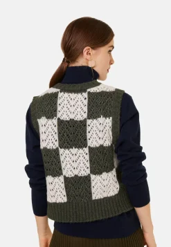 Maison Montagut Pulls>Pull Ajoure Sans Manches En Laine Cocon - Geva