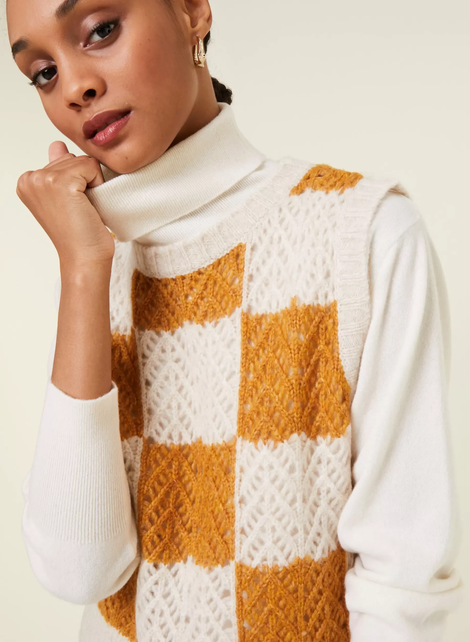 Maison Montagut Pulls>Pull Ajoure Sans Manches En Laine Cocon - Geva