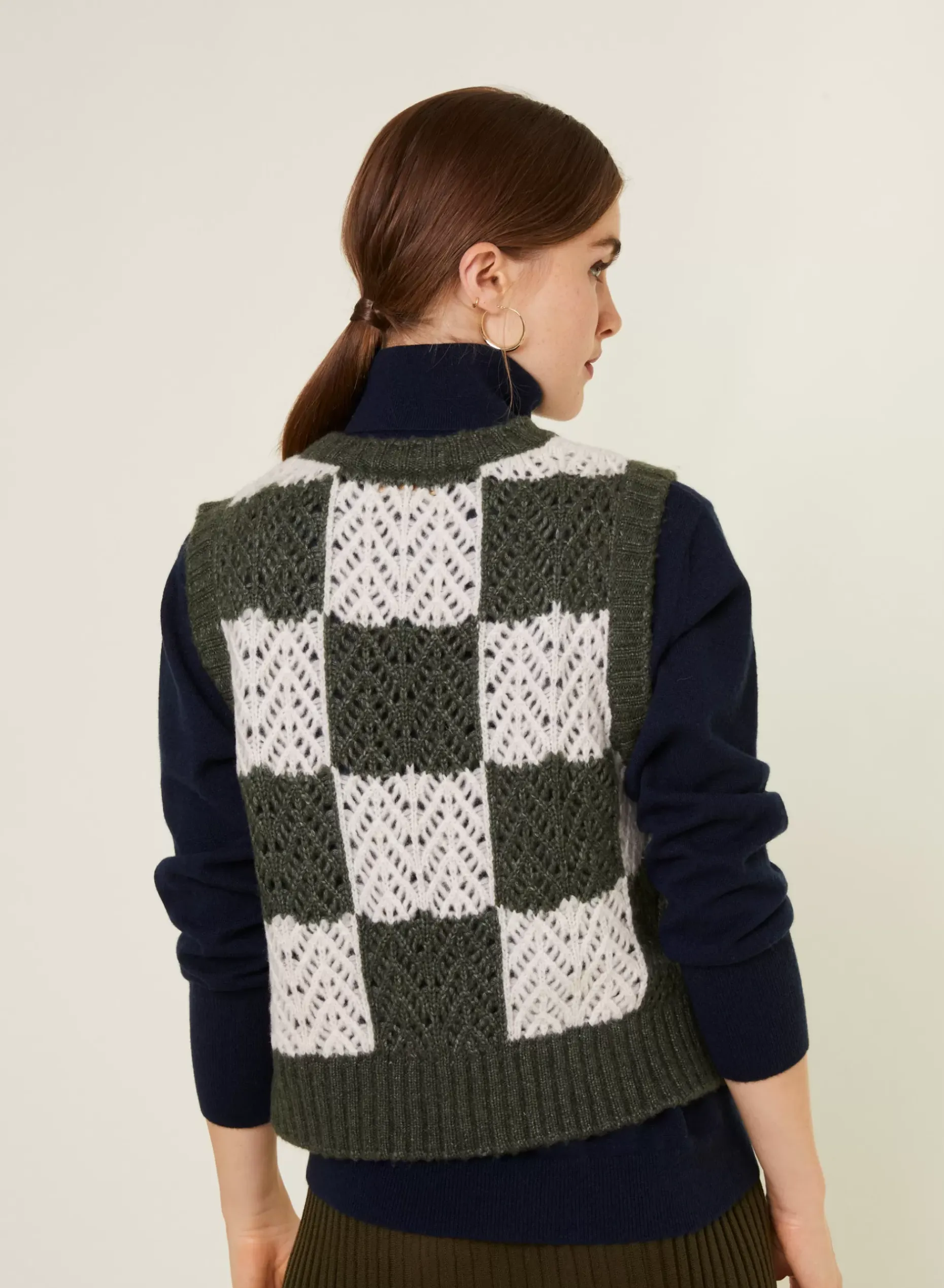 Maison Montagut Pulls>Pull Ajoure Sans Manches En Laine Cocon - Geva
