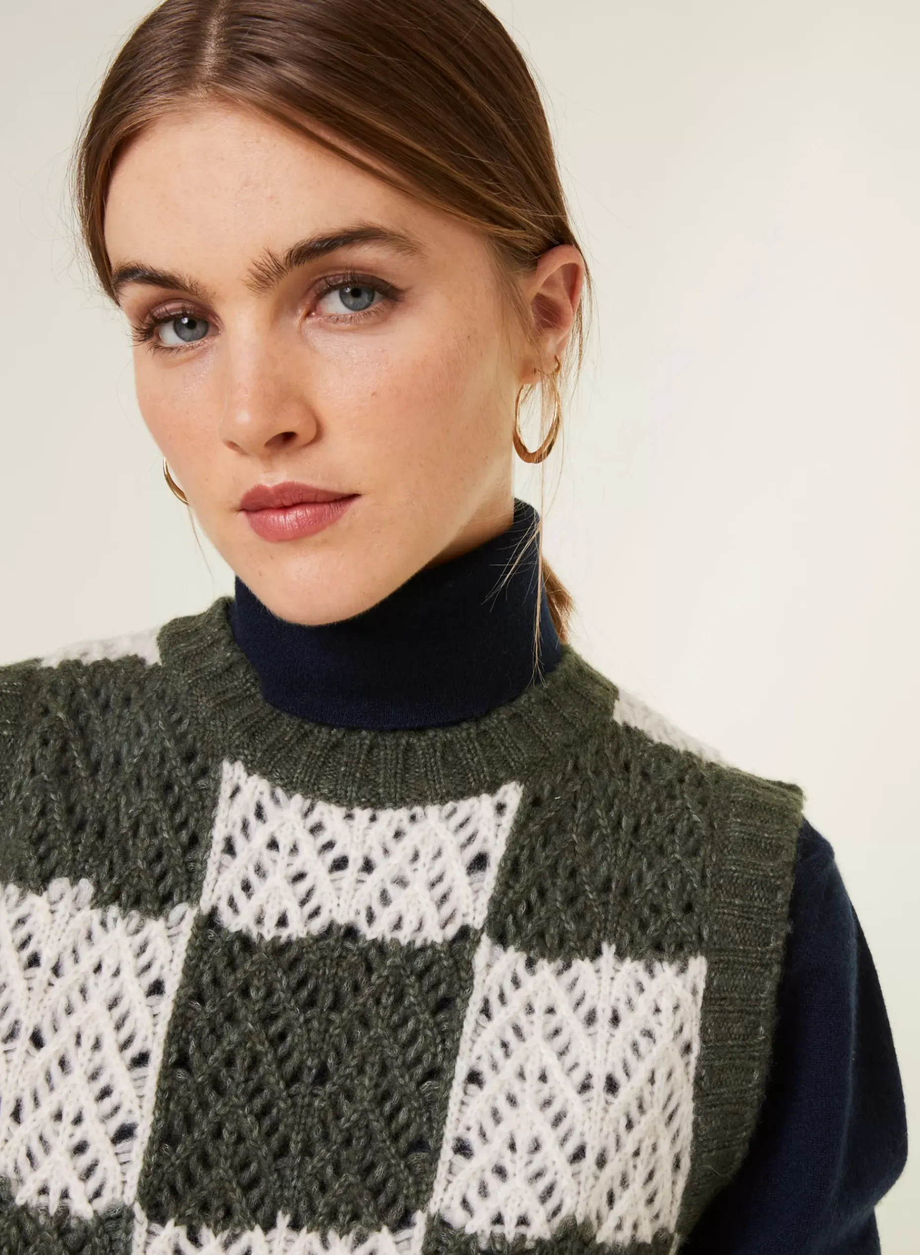 Maison Montagut Pulls>Pull Ajoure Sans Manches En Laine Cocon - Geva
