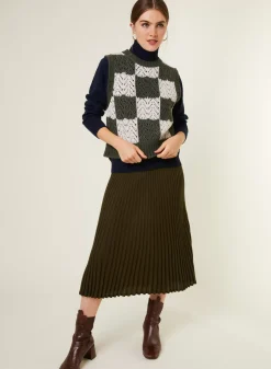 Maison Montagut Pulls>Pull Ajoure Sans Manches En Laine Cocon - Geva