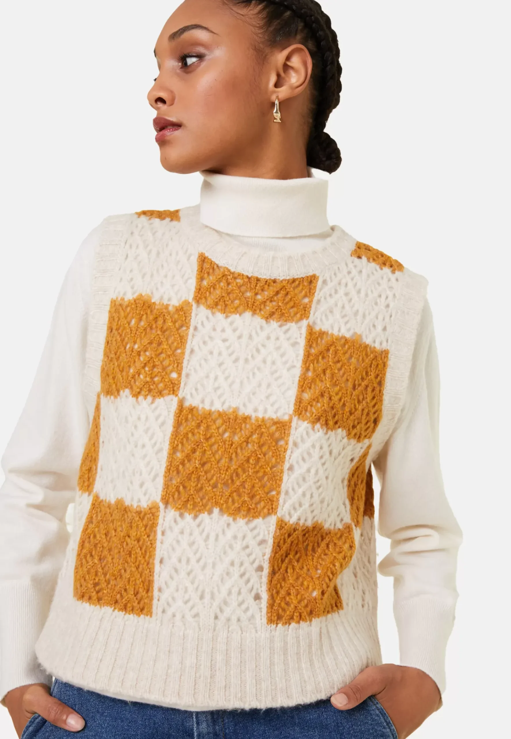 Maison Montagut Pulls>Pull Ajoure Sans Manches En Laine Cocon - Geva