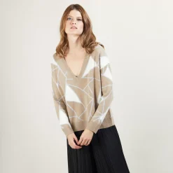 Maison Montagut Pulls>Pull A Motifs Geometriques En Cachemire - Felix
