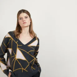 Maison Montagut Pulls>Pull A Motifs Geometriques En Cachemire - Felix