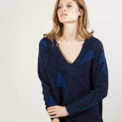 Maison Montagut Pulls>Pull A Motifs Geometriques En Cachemire - Felix