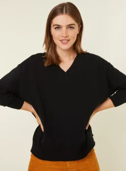 Maison Montagut Pulls>Pull Ample A Fentes Col V En Cachemire - Alienor