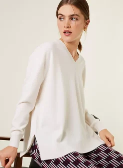 Maison Montagut Pulls>Pull Ample A Fentes Col V En Cachemire - Alienor