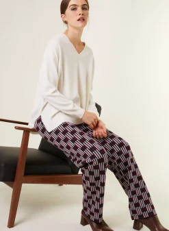 Maison Montagut Pulls>Pull Ample A Fentes Col V En Cachemire - Alienor
