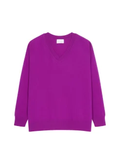 Maison Montagut Pulls>Pull Ample A Fentes Col V En Cachemire - Alienor