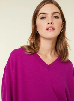 Maison Montagut Pulls>Pull Ample A Fentes Col V En Cachemire - Alienor