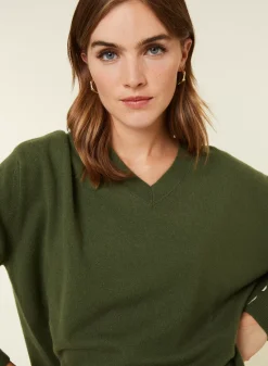Maison Montagut Pulls>Pull Ample A Fentes Col V En Cachemire - Alienor