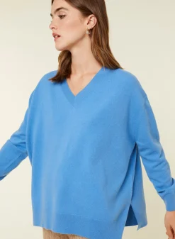 Maison Montagut Pulls>Pull Ample A Fentes Col V En Cachemire - Alienor