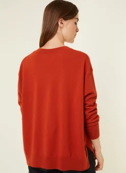 Maison Montagut Pulls>Pull Ample A Fentes Col V En Cachemire - Alienor