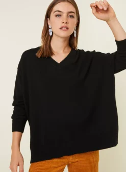 Maison Montagut Pulls>Pull Ample A Fentes Col V En Cachemire - Alienor