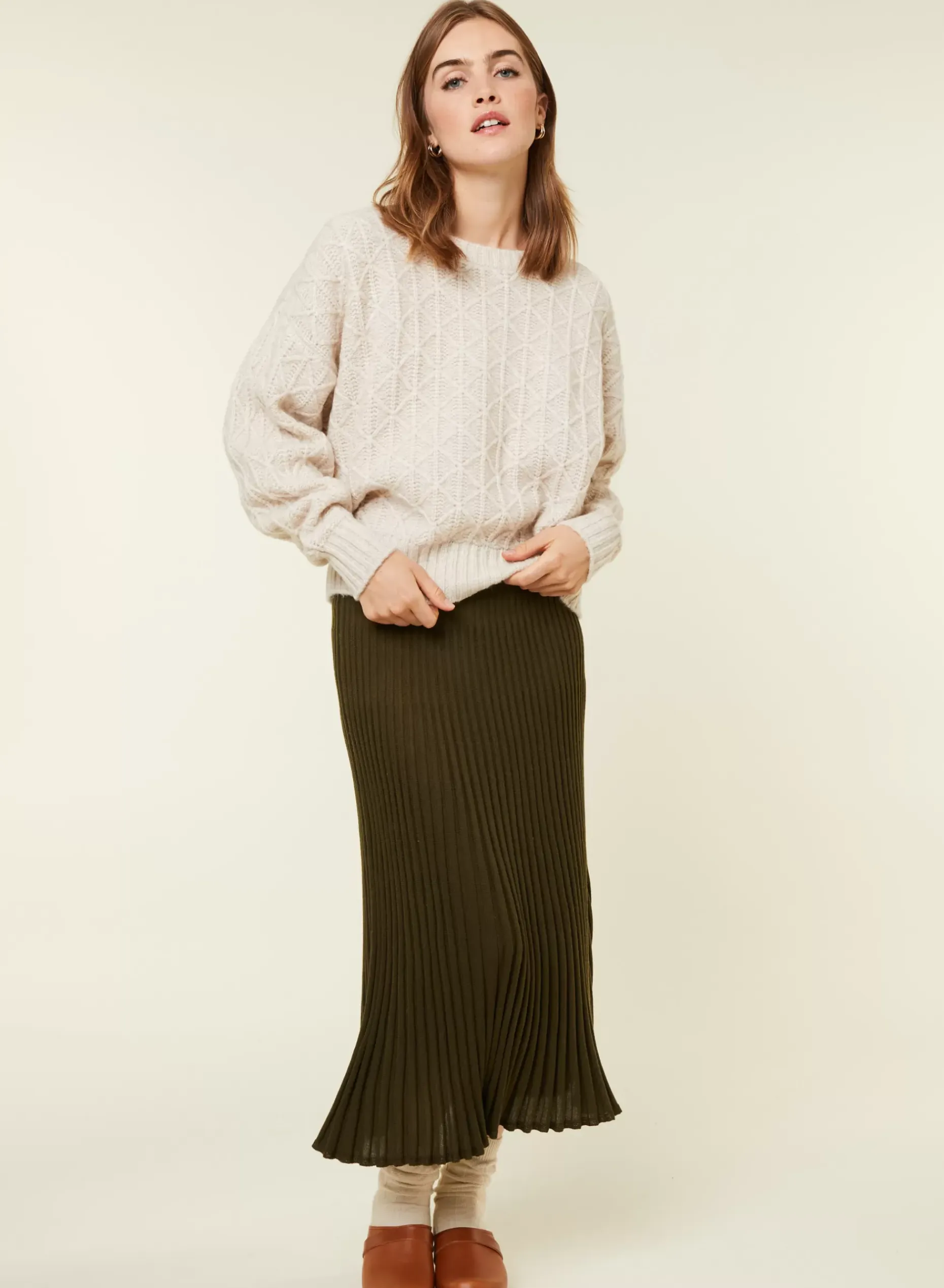 Maison Montagut Pulls>Pull Ample A Jeux De Points En Laine Cocon - Gassia