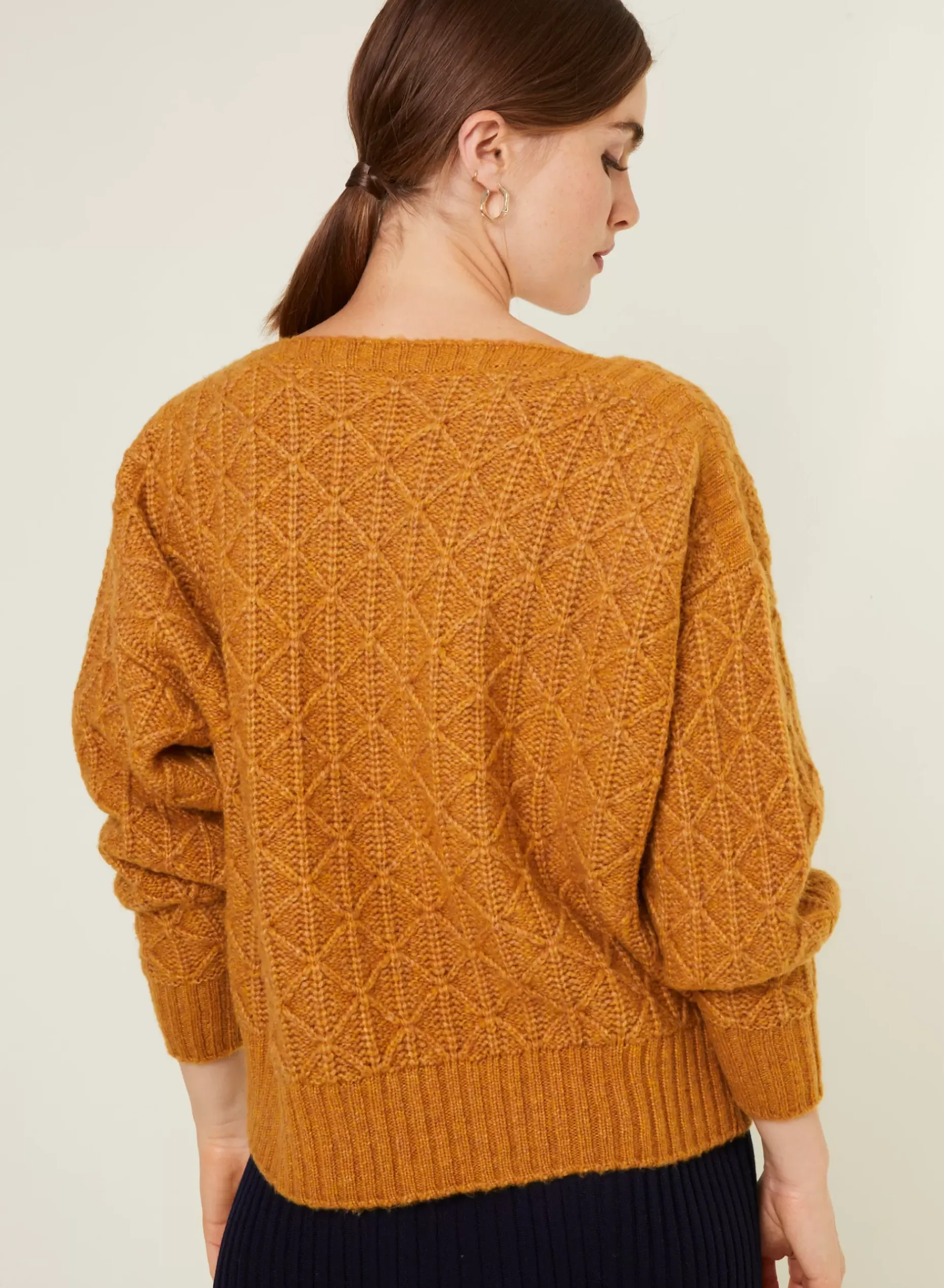 Maison Montagut Pulls>Pull Ample A Jeux De Points En Laine Cocon - Gassia