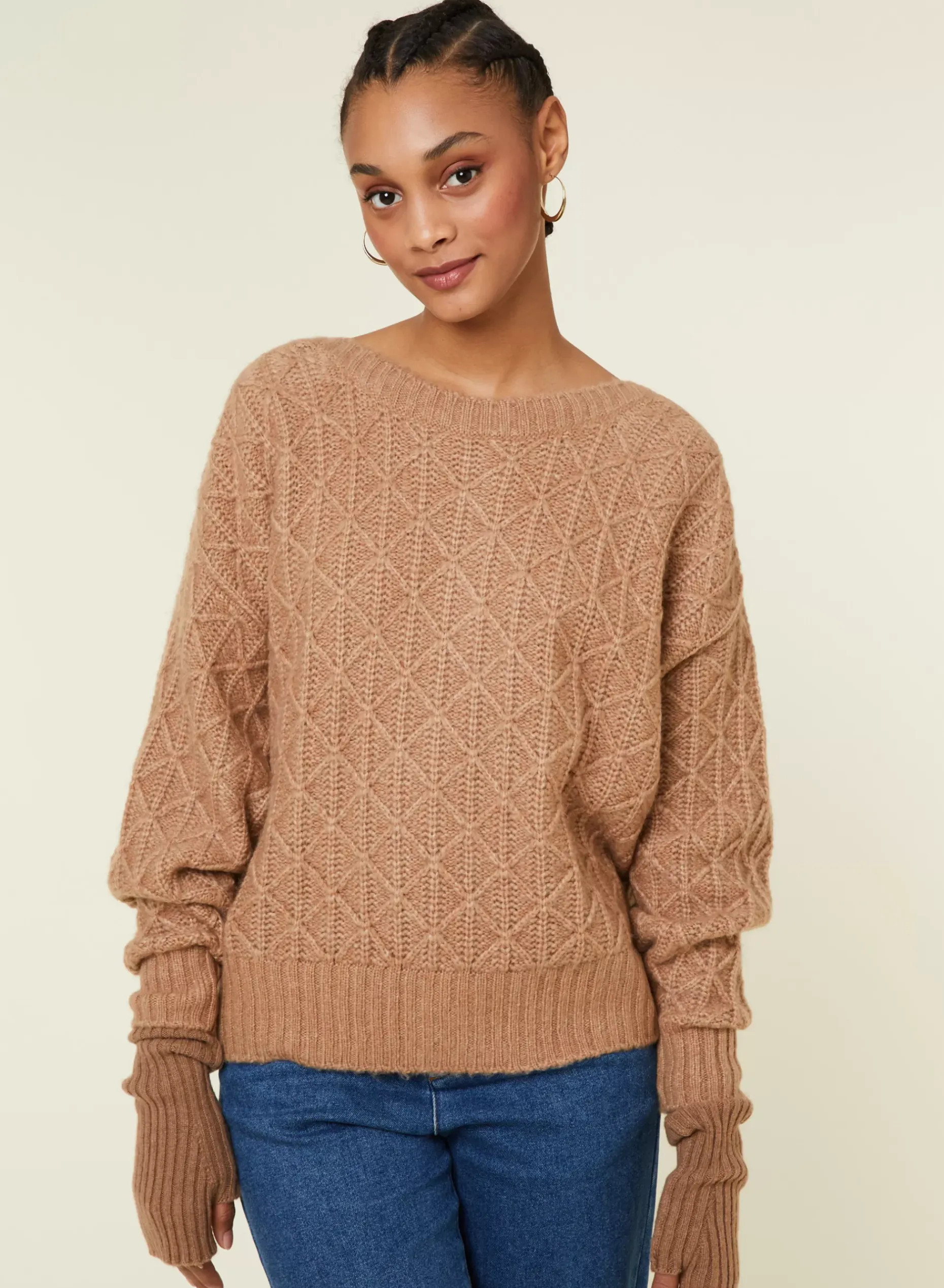 Maison Montagut Pulls>Pull Ample A Jeux De Points En Laine Cocon - Gassia