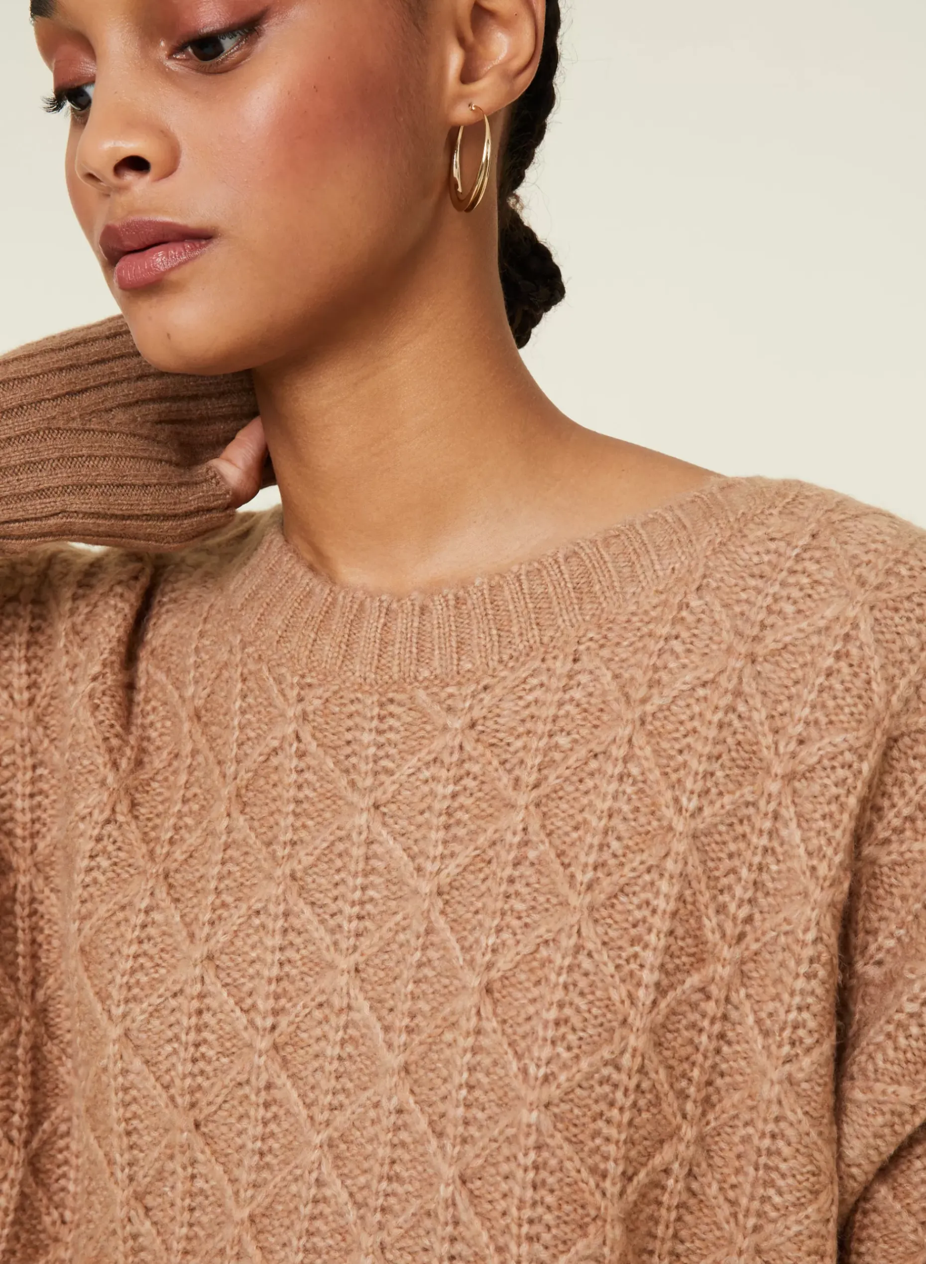 Maison Montagut Pulls>Pull Ample A Jeux De Points En Laine Cocon - Gassia