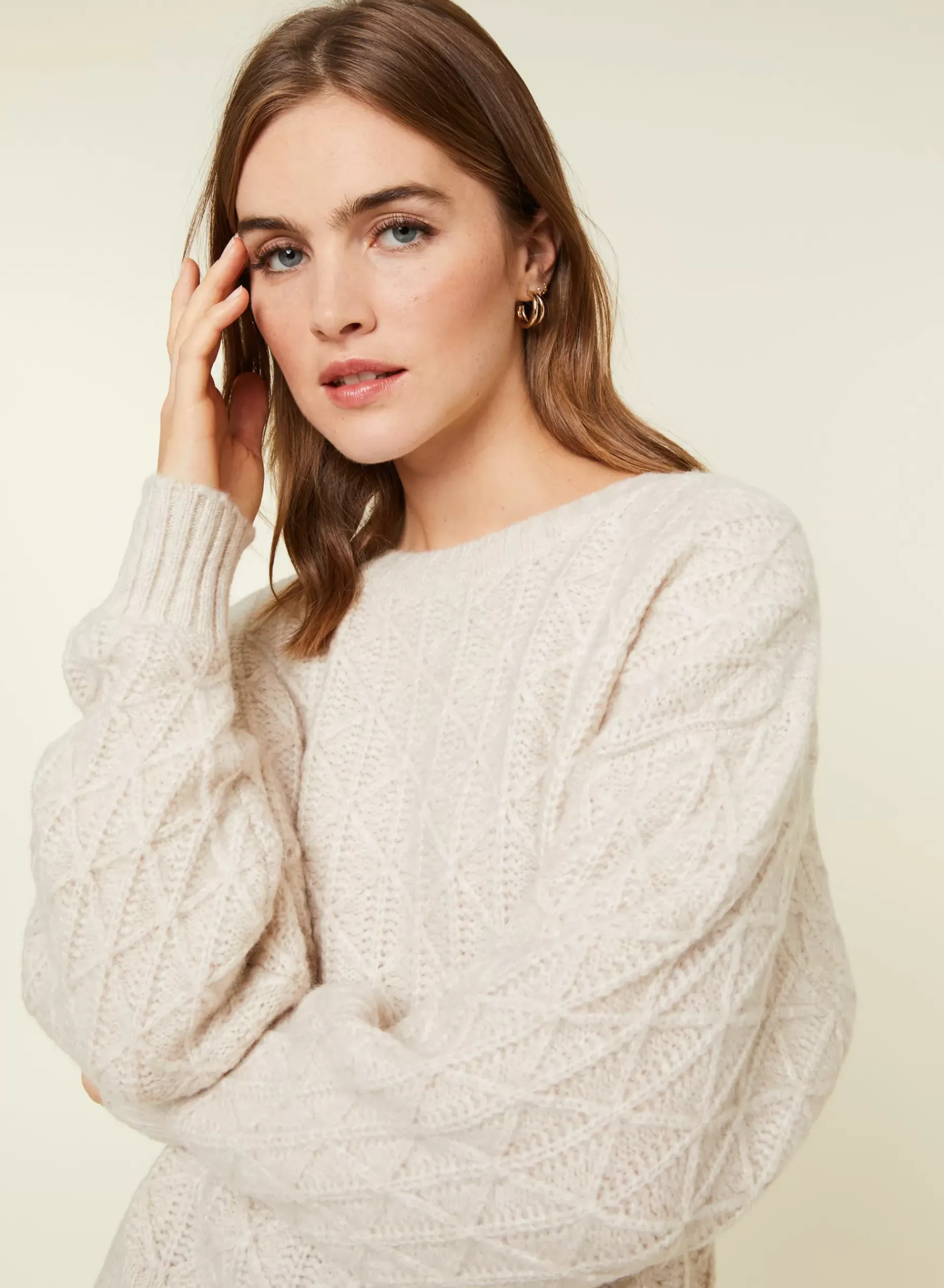 Maison Montagut Pulls>Pull Ample A Jeux De Points En Laine Cocon - Gassia