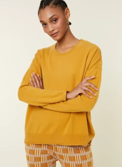 Maison Montagut Pulls>Pull Ample Boutonne A Col Rond En Cachemire - Acene