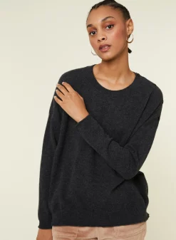 Maison Montagut Pulls>Pull Ample Boutonne A Col Rond En Cachemire - Acene