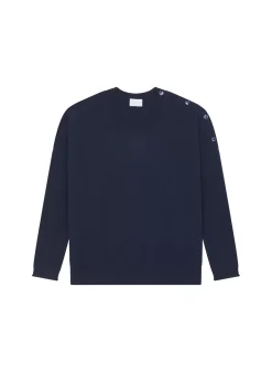 Maison Montagut Pulls>Pull Ample Boutonne A Col Rond En Cachemire - Acene