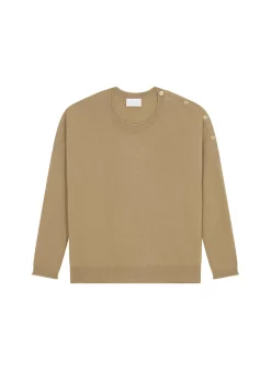 Maison Montagut Pulls>Pull Ample Boutonne A Col Rond En Cachemire - Acene