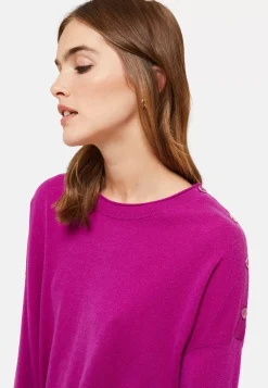 Maison Montagut Pulls>Pull Ample Boutonne A Col Rond En Cachemire - Acene
