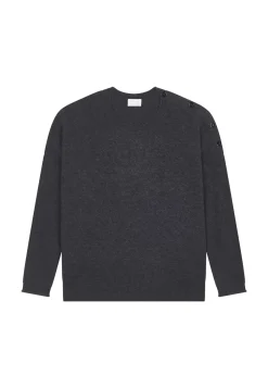 Maison Montagut Pulls>Pull Ample Boutonne A Col Rond En Cachemire - Acene
