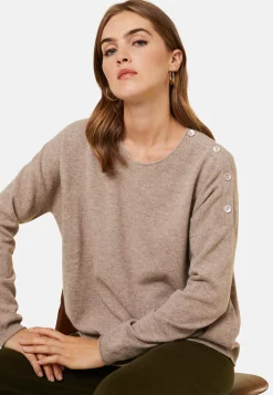 Maison Montagut Pulls>Pull Ample Boutonne A Col Rond En Cachemire - Acene