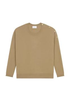 Maison Montagut Pulls>Pull Ample Boutonne A Col Rond En Cachemire - Acene