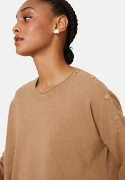 Maison Montagut Pulls>Pull Ample Boutonne A Col Rond En Cachemire - Acene