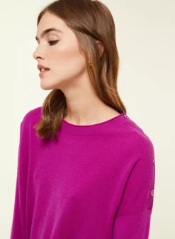 Maison Montagut Pulls>Pull Ample Boutonne A Col Rond En Cachemire - Acene