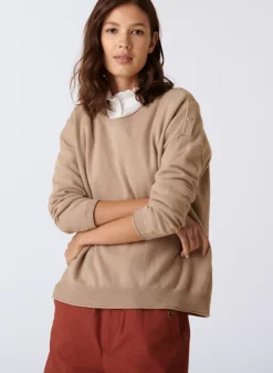 Maison Montagut Pulls>Pull Ample Boutonne A Col Rond En Cachemire - Acene