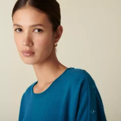 Maison Montagut Pulls>Pull Ample Boutonne A Col Rond En Cachemire - Acene