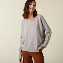 Maison Montagut Pulls>Pull Ample Boutonne A Col Rond En Cachemire - Acene