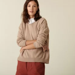Maison Montagut Pulls>Pull Ample Boutonne A Col Rond En Cachemire - Acene
