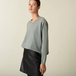 Maison Montagut Pulls>Pull Ample Boutonne A Col Rond En Cachemire - Acene