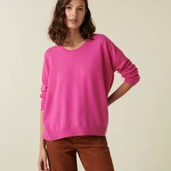 Maison Montagut Pulls>Pull Ample Boutonne A Col Rond En Cachemire - Acene