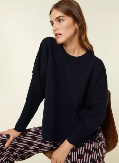 Maison Montagut Pulls>Pull Ample Col Rond En Laine Merinos - Guerande