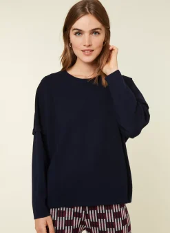 Maison Montagut Pulls>Pull Ample Col Rond En Laine Merinos - Guerande