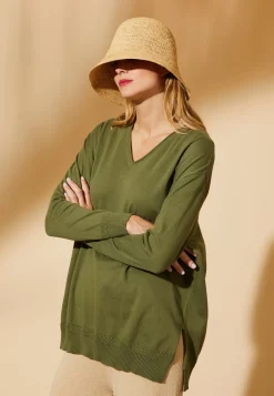 Maison Montagut Pulls>Pull Ample Col V En Coton Bio - Meve