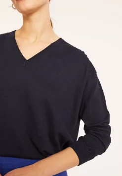 Maison Montagut Pulls>Pull Ample Col V En Coton Bio - Meve