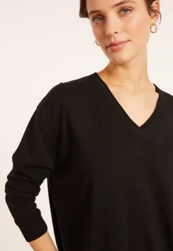 Maison Montagut Pulls>Pull Ample Col V En Coton Bio - Meve